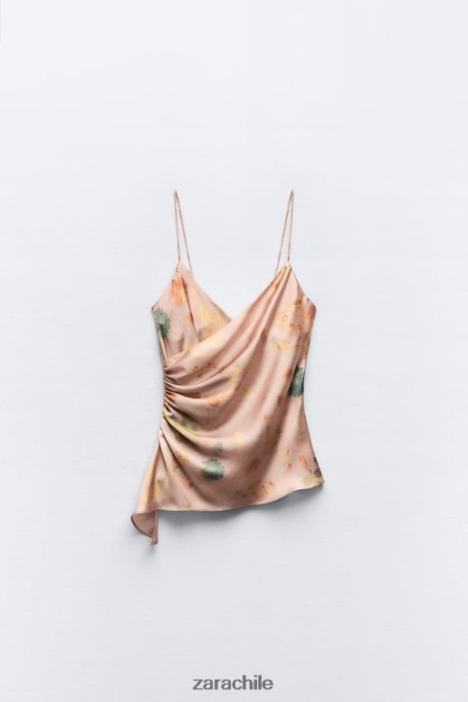 ropa cl Zara mujer top de encaje estampado multicolor JJ06N4255