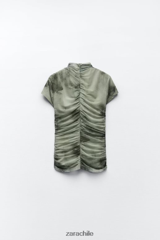 ropa cl Zara mujer top de tul estampado verduras JJ06N4260