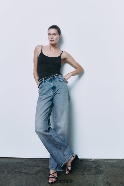 ropa cl Zara mujer top elástico con tirantes finos negro JJ06N4876