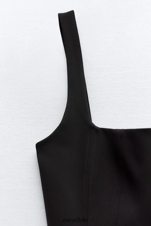 ropa cl Zara mujer top elástico negro JJ06N4263