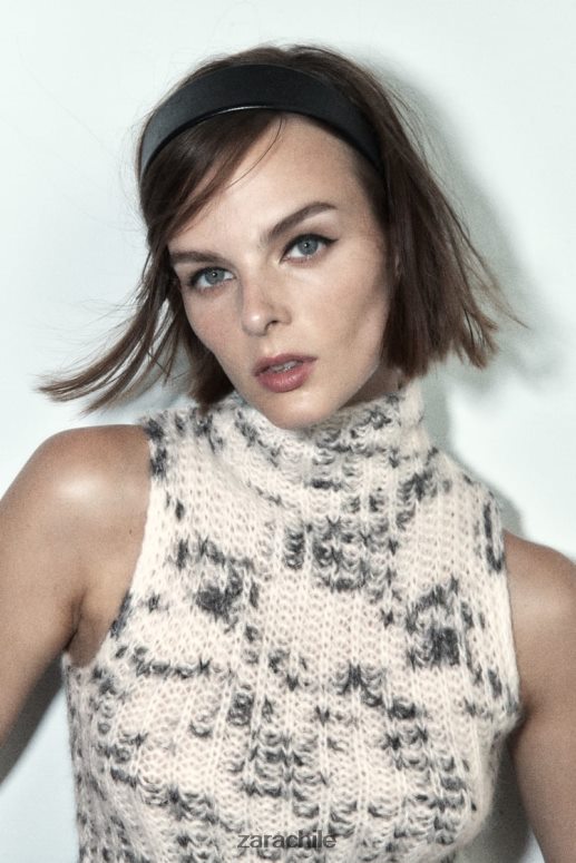 ropa cl Zara mujer top largo de punto mixto sólo uno JJ06N4261