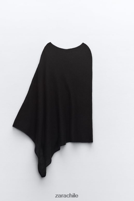 ropa cl Zara mujer top tipo capa de punto en mezcla de lana negro JJ06N4256