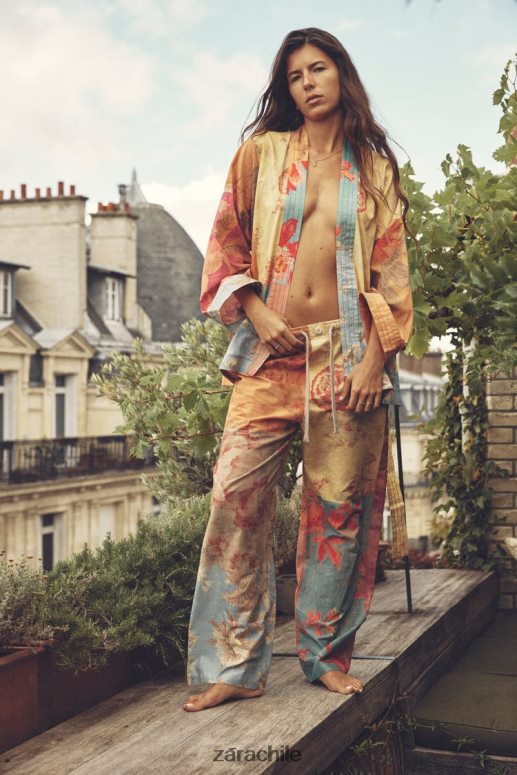 ropa cl Zara mujer blusa con estampado de patchwork multicolor JJ06N4449