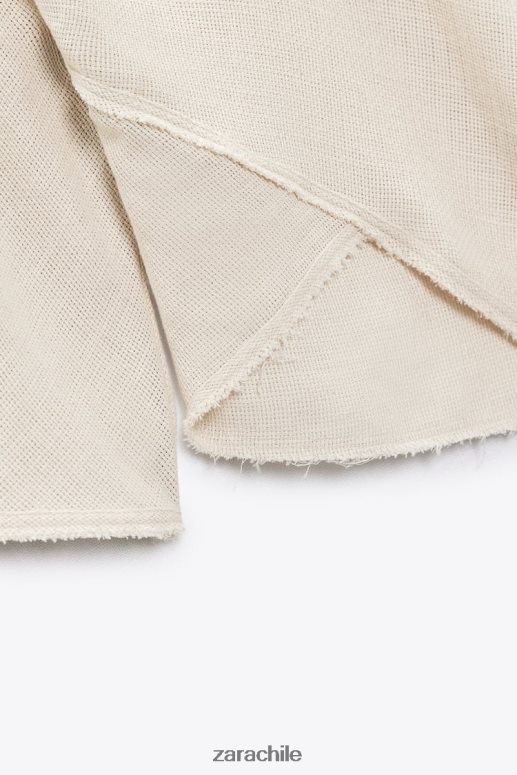 ropa cl Zara mujer blusa con textura rústica arena JJ06N4382