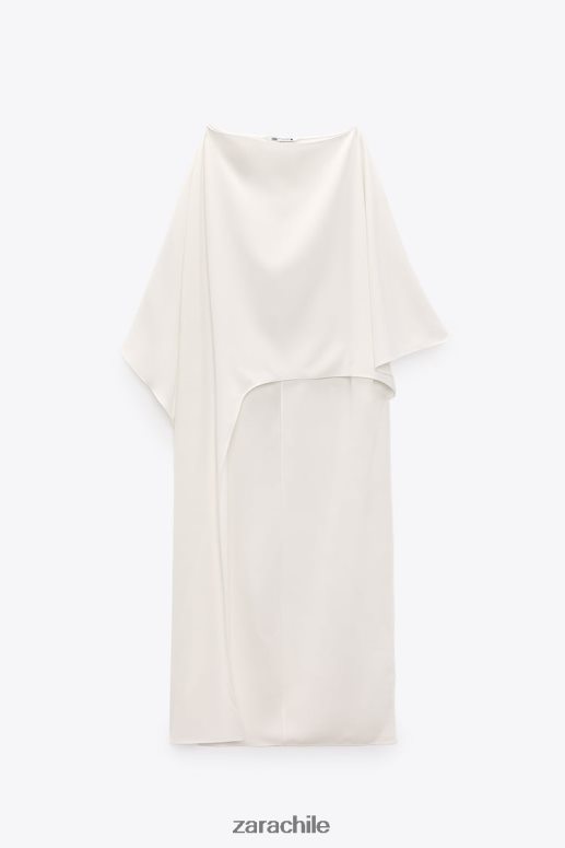 ropa cl Zara mujer blusa tipo capa asimétrica crudo JJ06N4301