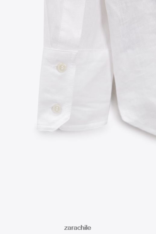 ropa cl Zara mujer camisa 100% lino blanco JJ06N4303
