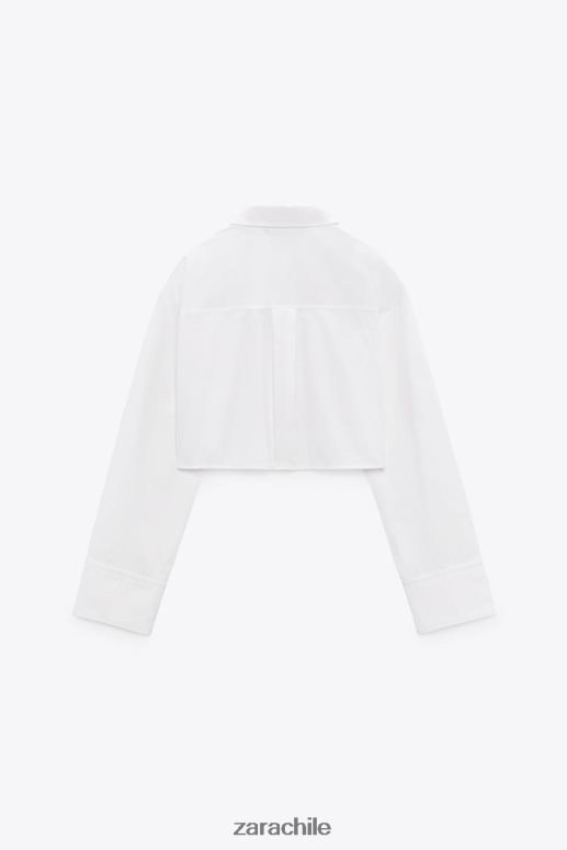ropa cl Zara mujer camisa con bolsillo corto blanco JJ06N4412