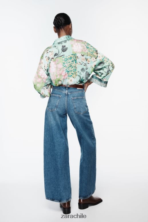 ropa cl Zara mujer camisa con estampado floral multicolor JJ06N4321