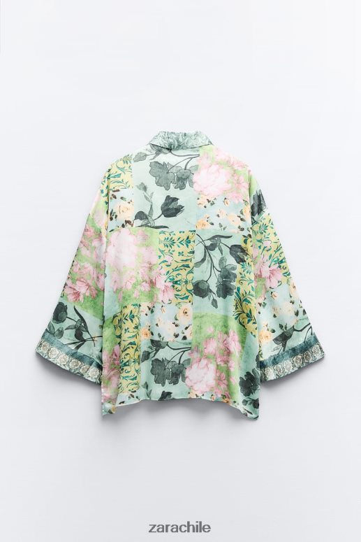 ropa cl Zara mujer camisa con estampado floral multicolor JJ06N4321