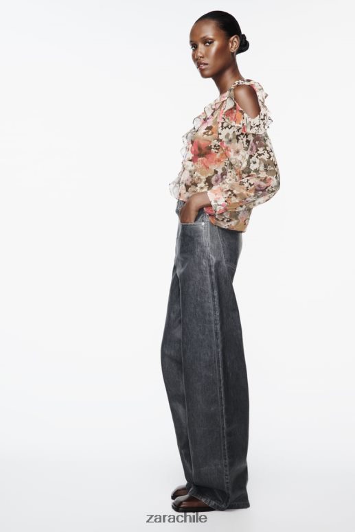 ropa cl Zara mujer camisa con estampado floral multicolor JJ06N4404