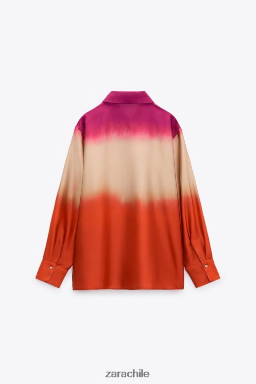 ropa cl Zara mujer camisa con estampado tie-dye multicolor JJ06N4436
