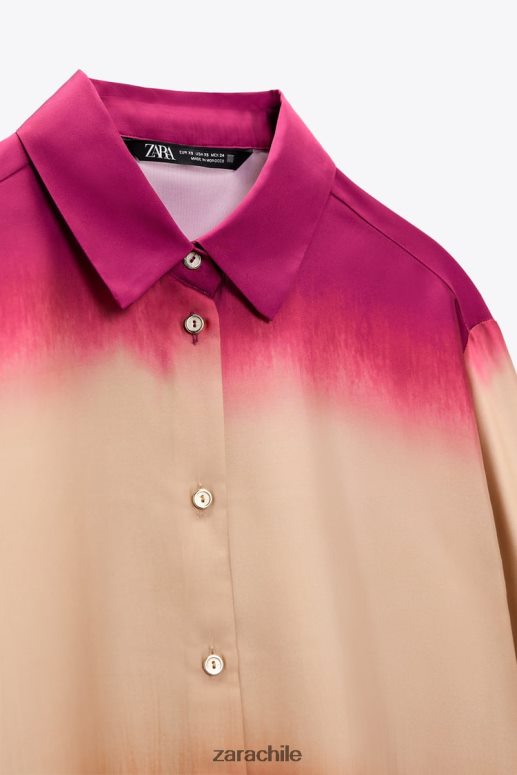 ropa cl Zara mujer camisa con estampado tie-dye multicolor JJ06N4436
