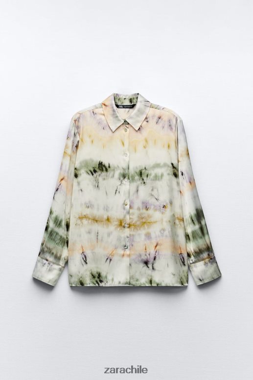 ropa cl Zara mujer camisa con estampado tie-dye multicolor JJ06N4444