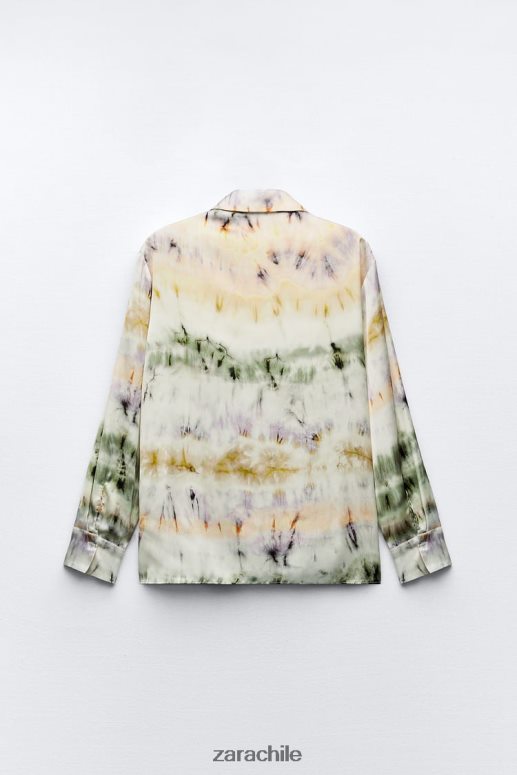 ropa cl Zara mujer camisa con estampado tie-dye multicolor JJ06N4444
