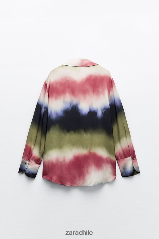 ropa cl Zara mujer camisa con estampado tie-dye multicolor JJ06N4451