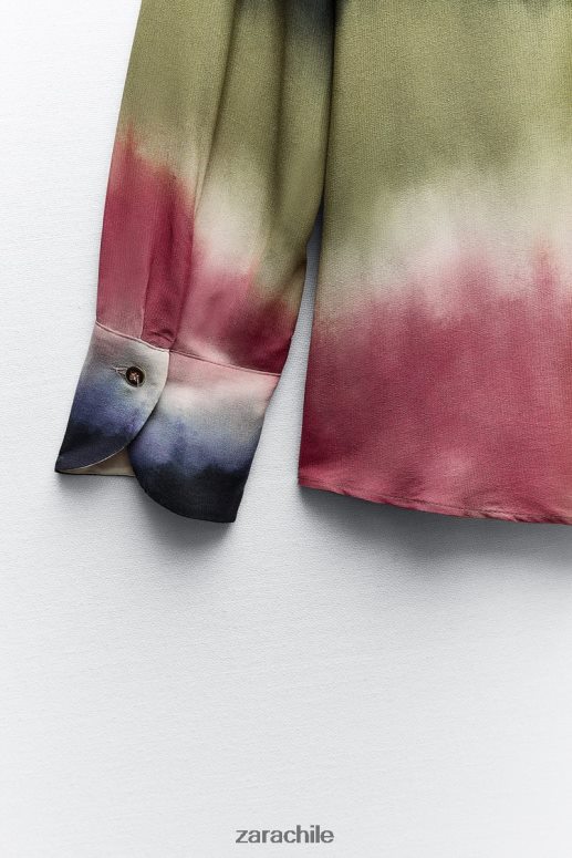 ropa cl Zara mujer camisa con estampado tie-dye multicolor JJ06N4451