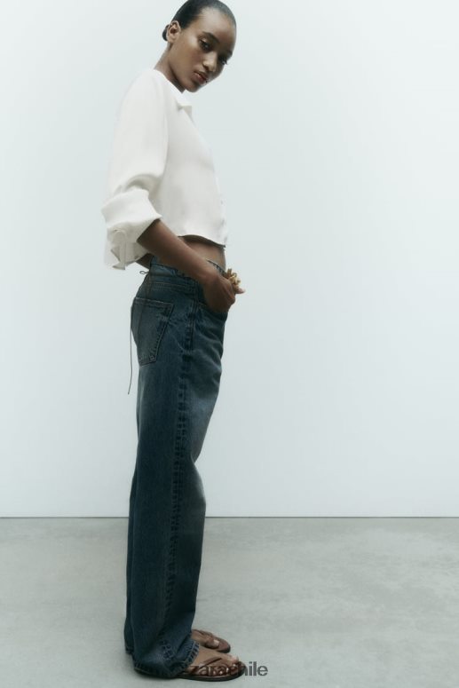 ropa cl Zara mujer camisa corta con efecto satinado blanco JJ06N4356