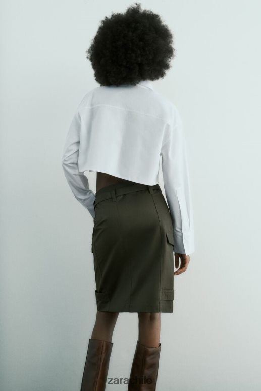 ropa cl Zara mujer camisa corta de gabardina blanco JJ06N4432