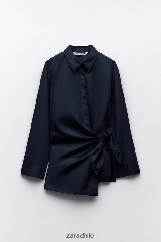 ropa cl Zara mujer camisa cruzada de popelina Azul marino JJ06N4327 JJ06N4327 Chile Zara chaquetas para cada ocasion Haz de tu guardarropa tu legado