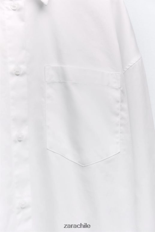 ropa cl Zara mujer camisa de gran tamaño blanco JJ06N4443