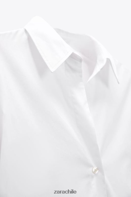 ropa cl Zara mujer camisa de popelina blanco JJ06N4338