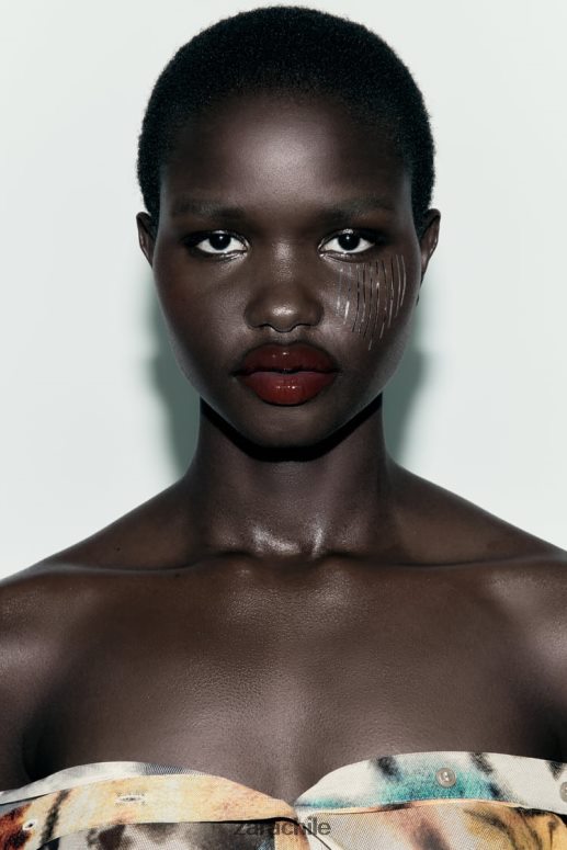 ropa cl Zara mujer camisa de tul con estampado tie-dye naranjas JJ06N4458