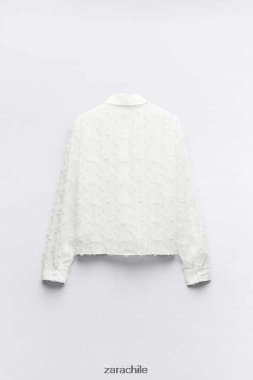 ropa cl Zara mujer camisa deshilachada blanco JJ06N4437