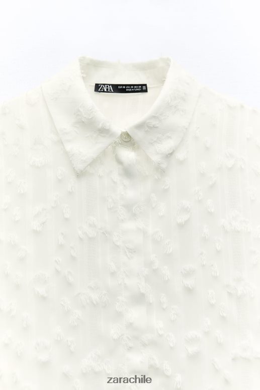 ropa cl Zara mujer camisa deshilachada blanco JJ06N4437