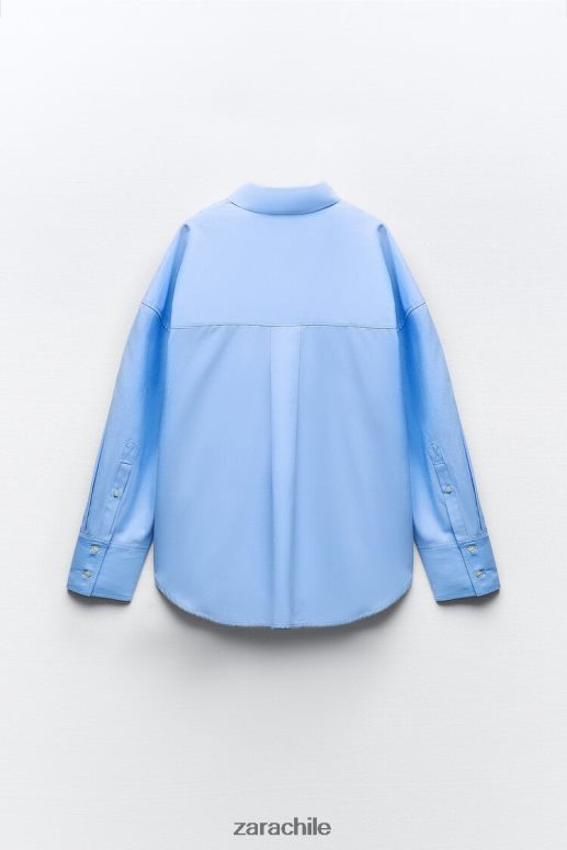ropa cl Zara mujer camisa oxford cielo azul JJ06N4290