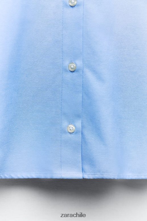 ropa cl Zara mujer camisa oxford cielo azul JJ06N4290