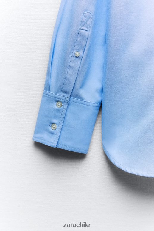 ropa cl Zara mujer camisa oxford cielo azul JJ06N4290