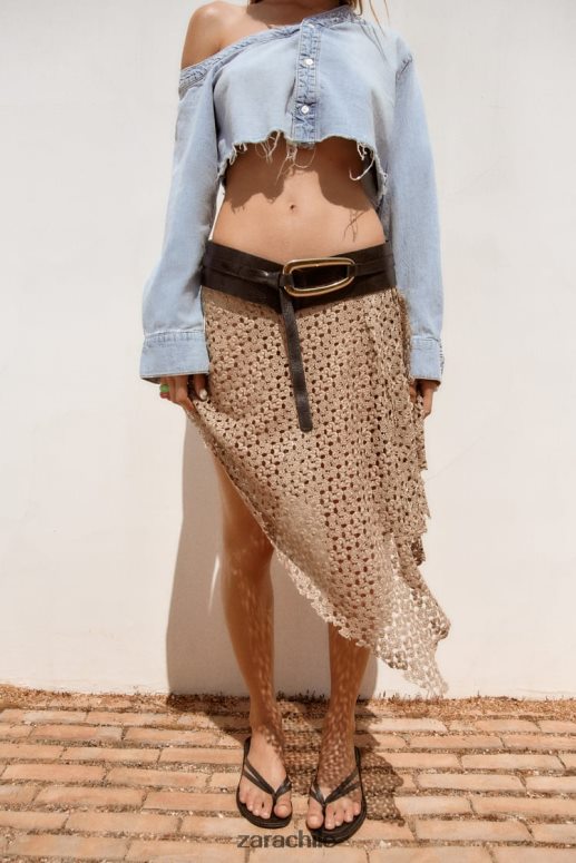 ropa cl Zara mujer camisa vaquera asimétrica trf azul JJ06N4452