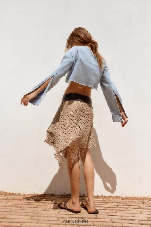 ropa cl Zara mujer camisa vaquera asimétrica trf azul JJ06N4452