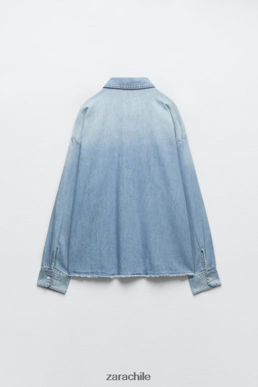 ropa cl Zara mujer camisa vaquera trf azul claro JJ06N4390
