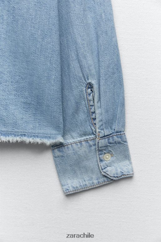 ropa cl Zara mujer camisa vaquera trf azul claro JJ06N4390