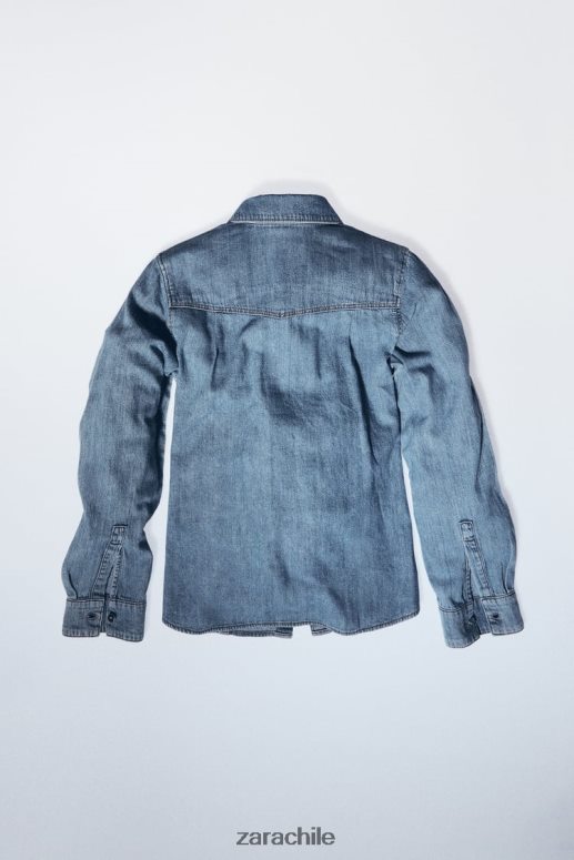 ropa cl Zara mujer camisa vaquera z1975 azul medio JJ06N4305