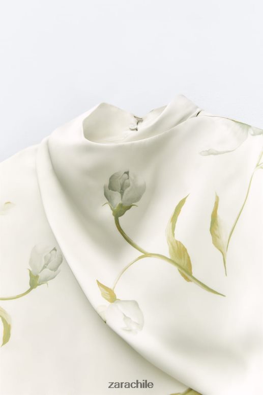 ropa cl Zara mujer top con efecto satinado y estampado floral multicolor JJ06N4369