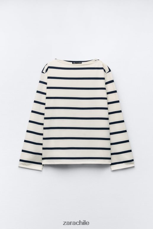 ropa cl Zara mujer Camiseta de algodón a rayas JJ06N4468