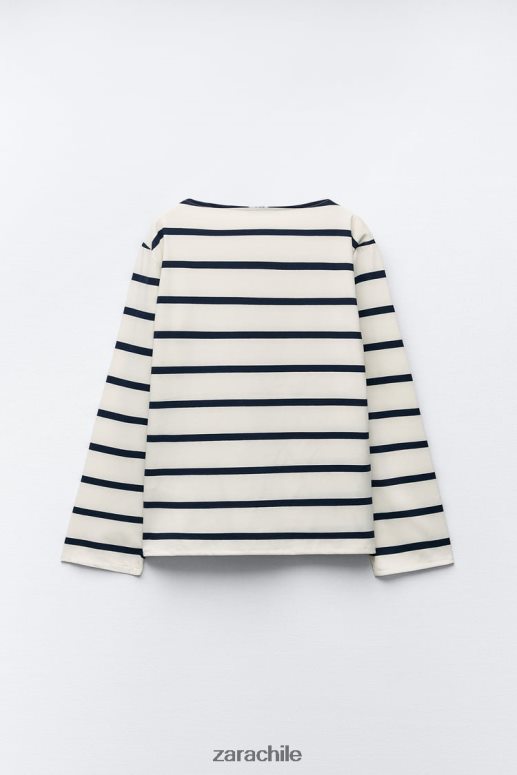 ropa cl Zara mujer Camiseta de algodón a rayas JJ06N4468