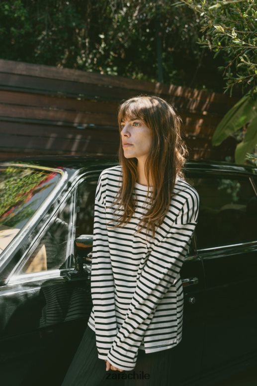 ropa cl Zara mujer camisa de rayas blanco negro JJ06N4474