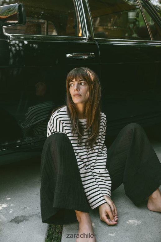 ropa cl Zara mujer camisa de rayas blanco negro JJ06N4474