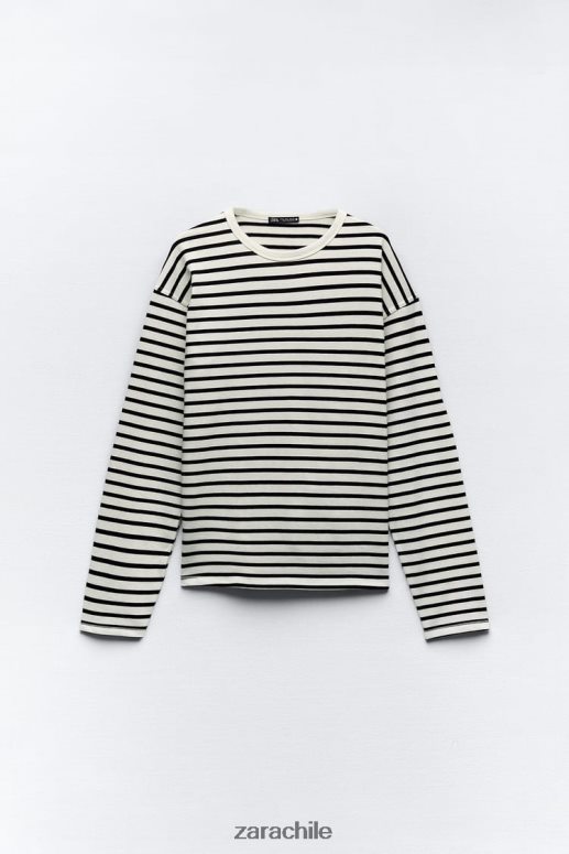 ropa cl Zara mujer camisa de rayas blanco negro JJ06N4474