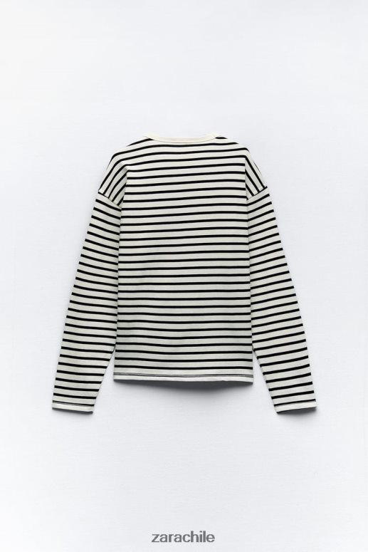 ropa cl Zara mujer camisa de rayas blanco negro JJ06N4474
