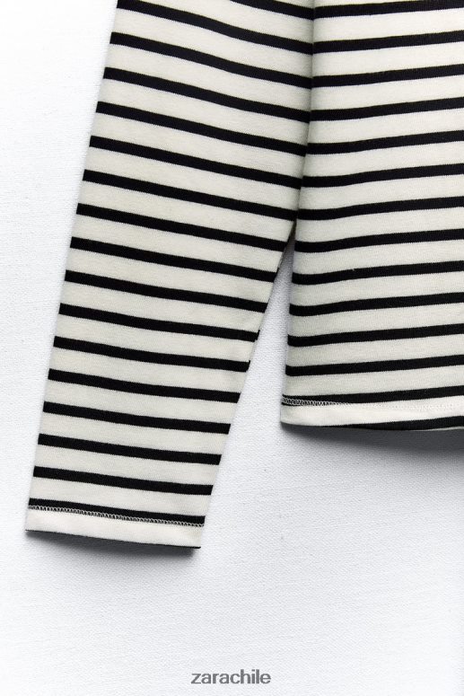 ropa cl Zara mujer camisa de rayas blanco negro JJ06N4474