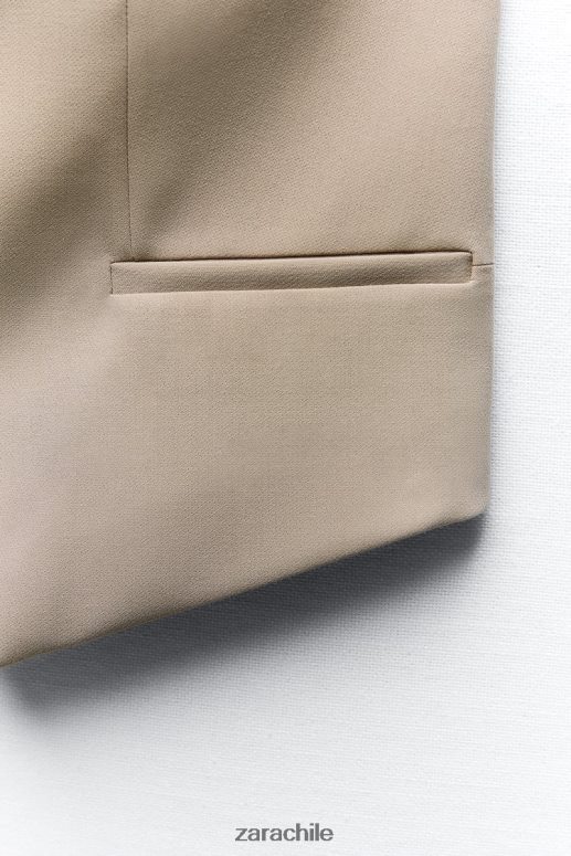 ropa cl Zara mujer chaleco con mezcla de rayas diplomáticas marrón topo JJ06N4191