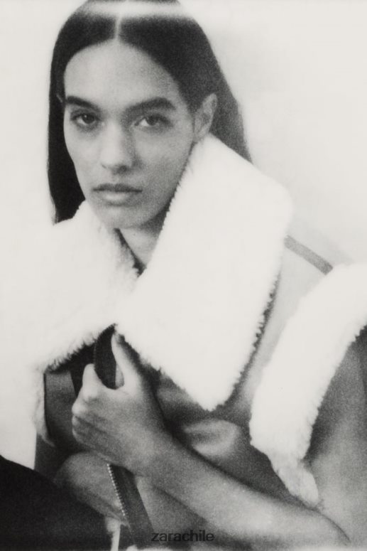 ropa cl Zara mujer chaleco de doble cara de la colección zw marrón/topo JJ06N4190