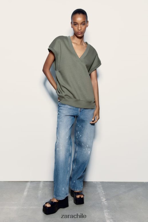 ropa cl Zara mujer chaleco de peluche caqui JJ06N4202