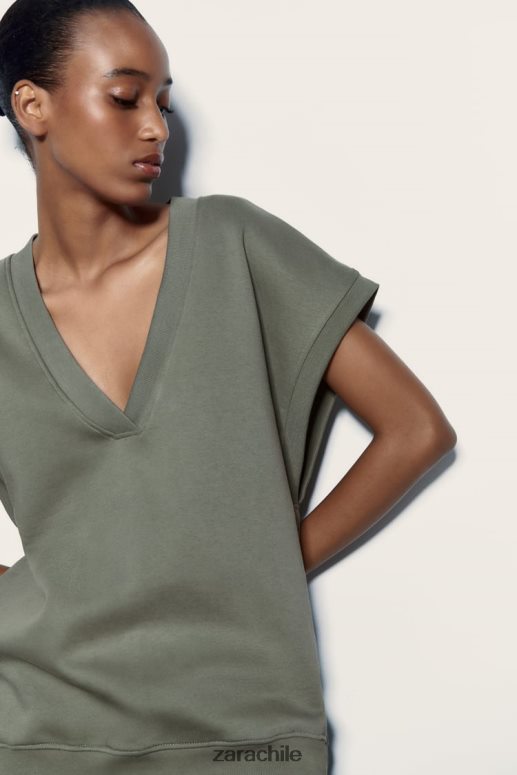 ropa cl Zara mujer chaleco de peluche caqui JJ06N4202