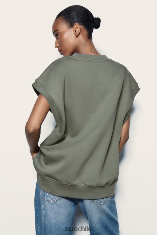 ropa cl Zara mujer chaleco de peluche caqui JJ06N4202