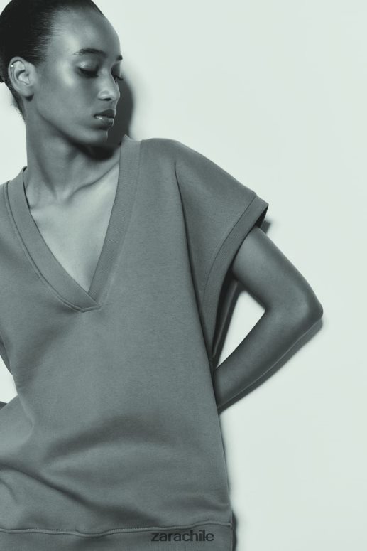 ropa cl Zara mujer chaleco de peluche caqui JJ06N4202